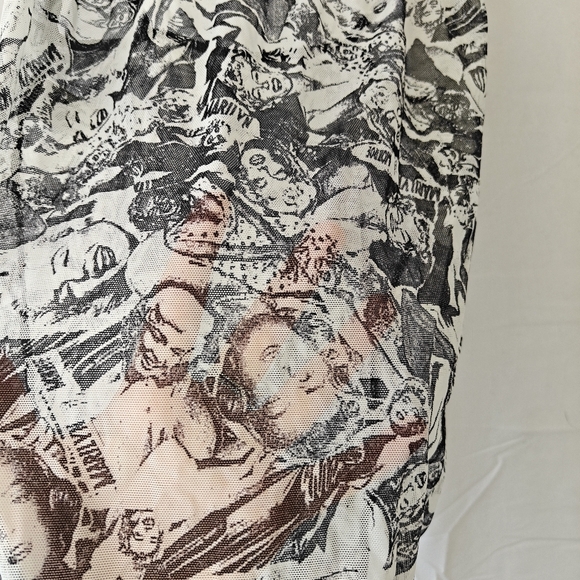 Marilyn Monroe Printed Vintage Mesh Black White Bodysuit Size Medium Women's - Picture 5 of 12